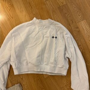 KSUBI white mock neck cropped sweatshirt